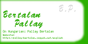 bertalan pallay business card